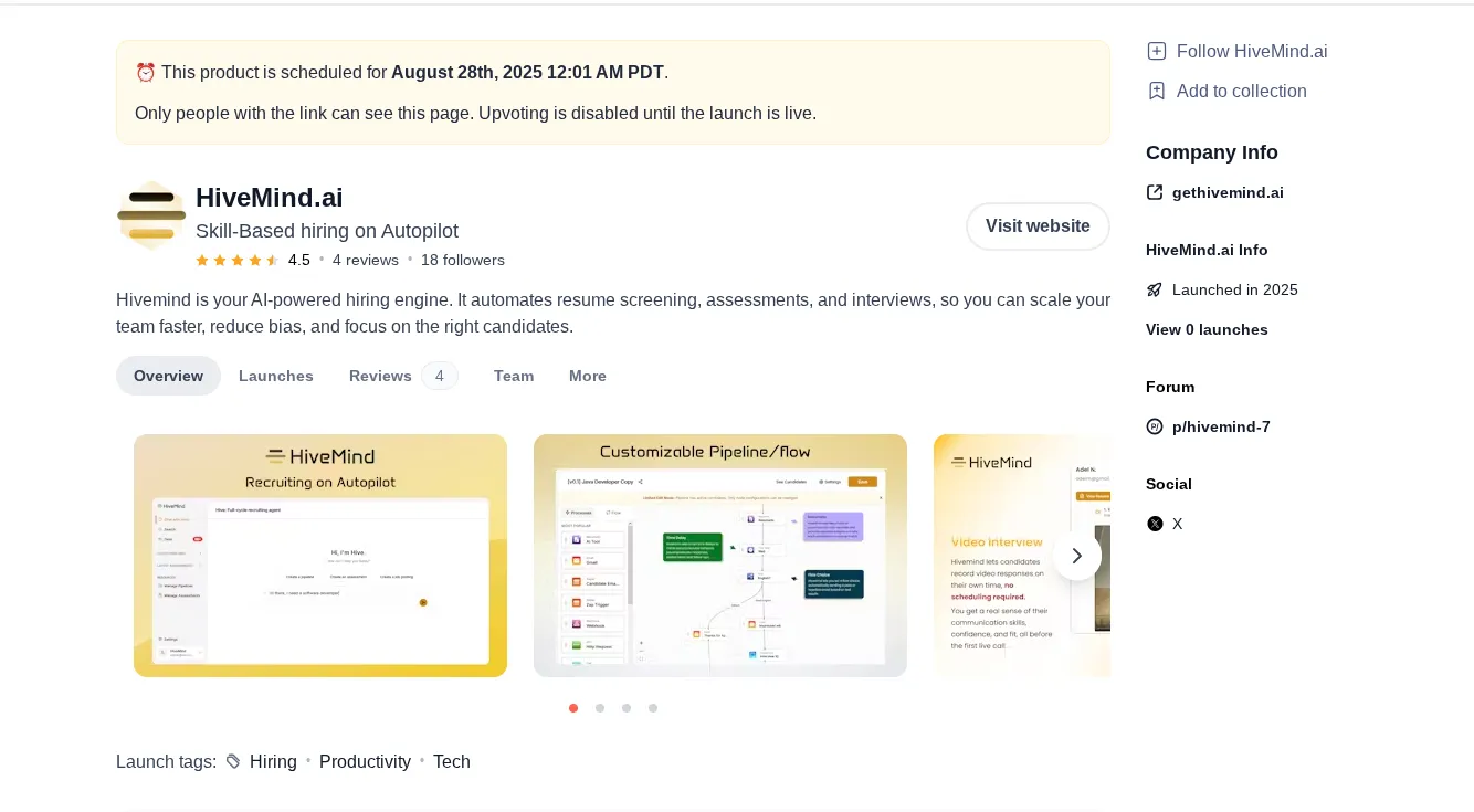 HiveMind AI product hunt
