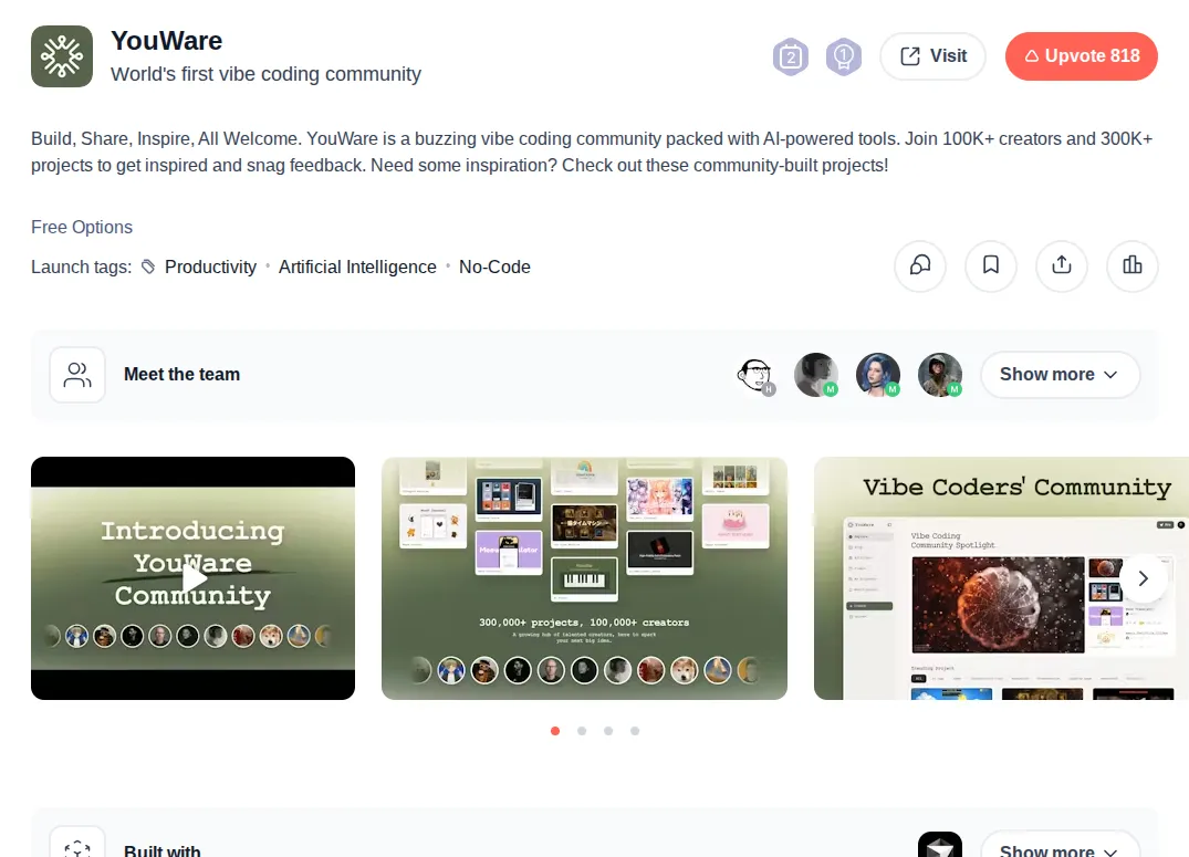 YouWare product hunt launch